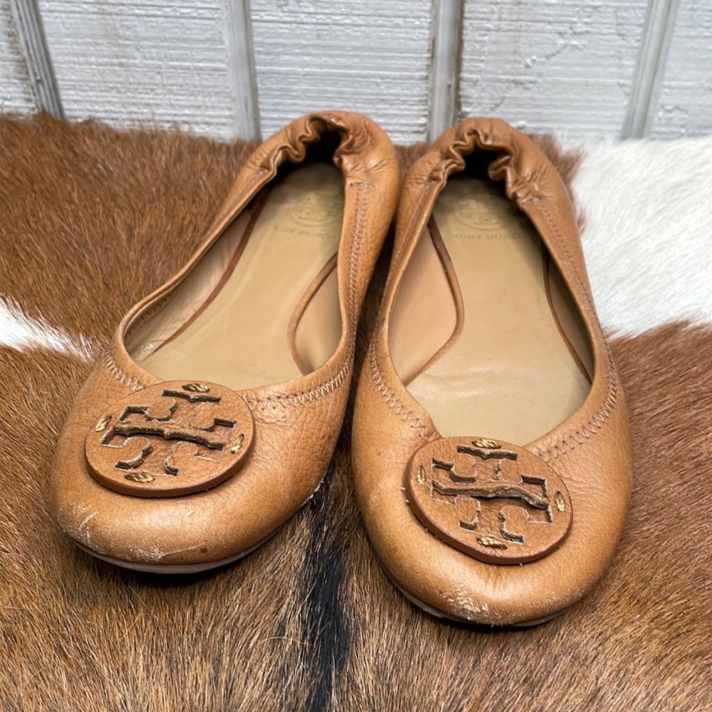 Tory Burch women flats 8 tan color